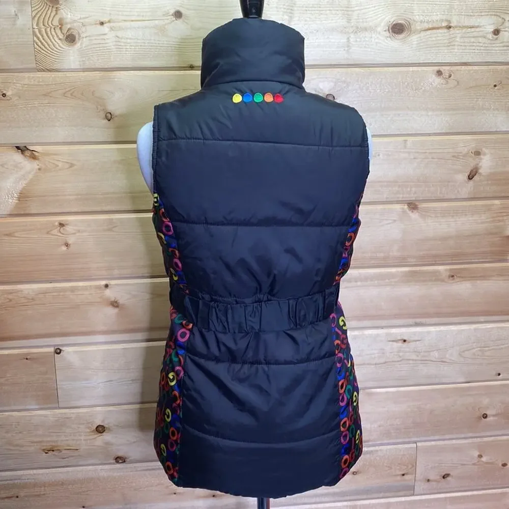 Coogi Multi Colored Puffer Vest with Belt Size Large 12/14